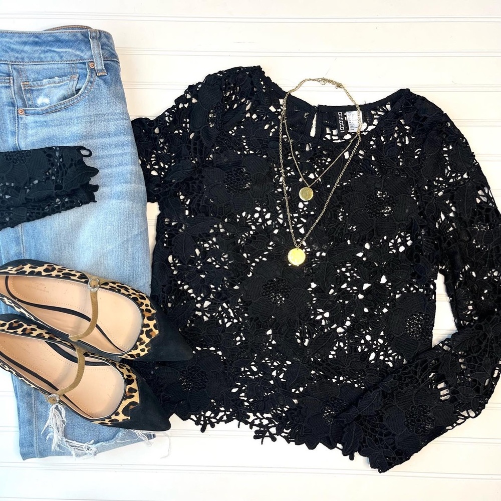 H&M Midnight Lace Shell | size 6